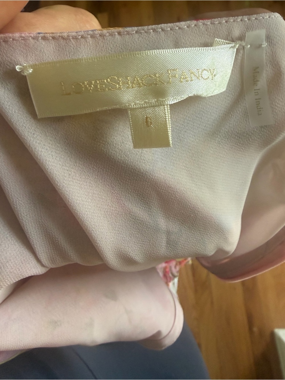 LoveShackFancy Pink Floral Ruffle-Tier Mini Dress - Picture 6 of 6